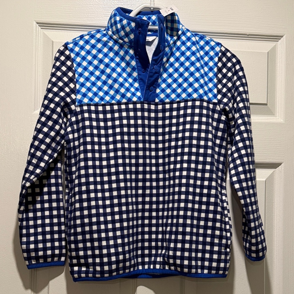 Draper James Blue and White Checkered Top